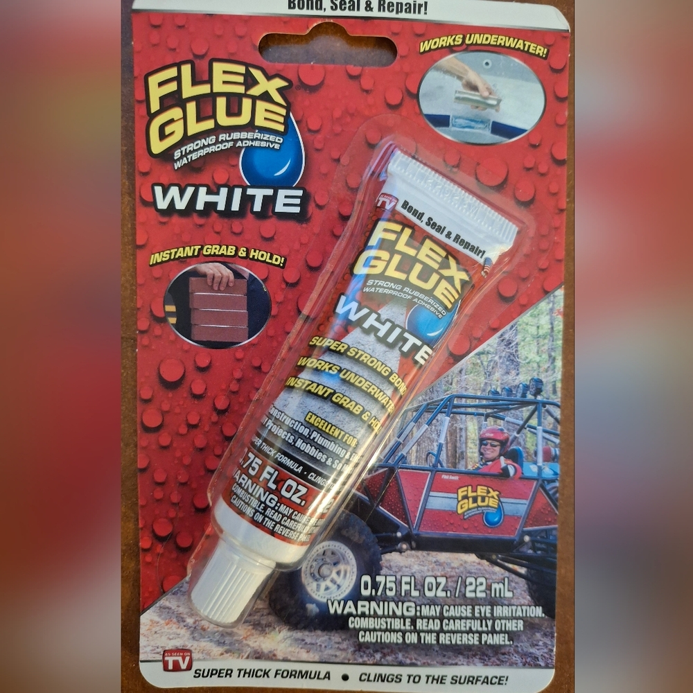 Flex Glue Strong Rubberized Waterproof Adhesive - White - .75 oz.